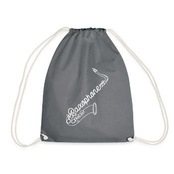 Saxophon Saxofon Geschenk - Turnbeutel - Grau - Vorne