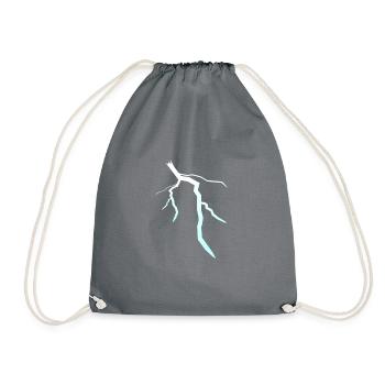 Blitz Blitzschlag Lightning Bolt - Turnbeutel - Grau - Vorne
