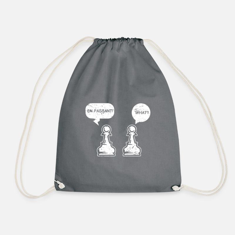 Schach Spieler Schachfigur Chess - Turnbeutel - Grau