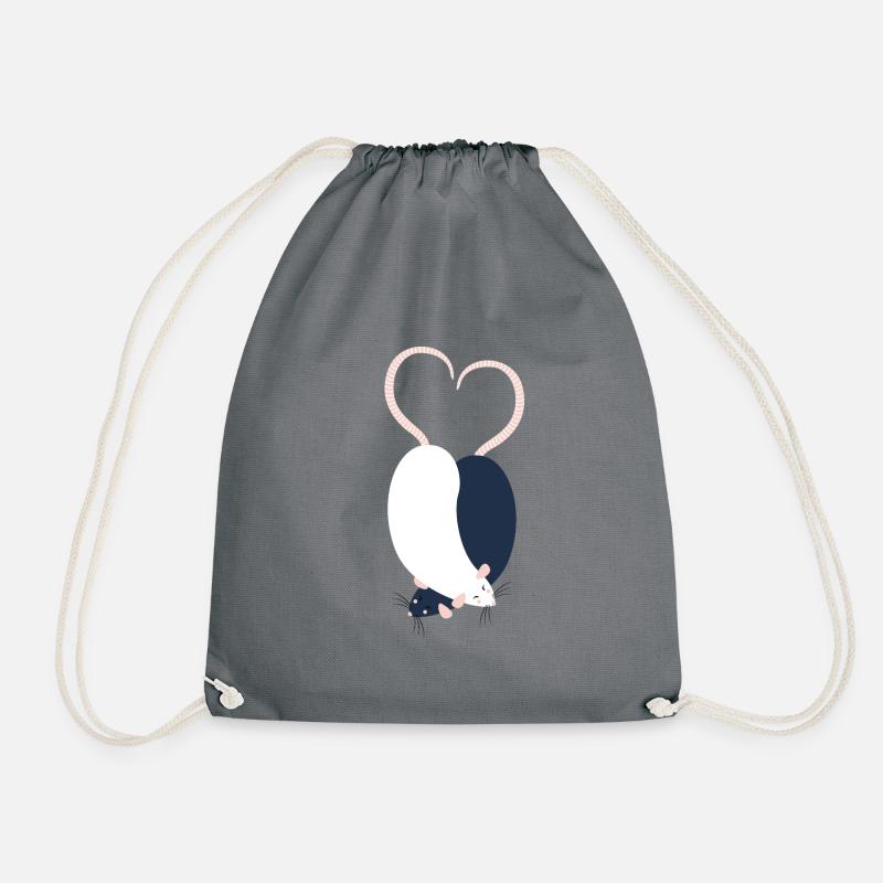 Rat lovers rat girlfriend - Drawstring Bag - grey
