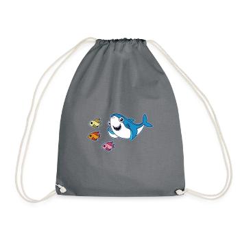 Requins cadeau enfants shark - Sac de sport léger - gris - Devant