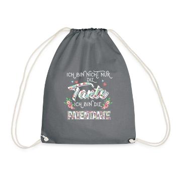 Tante Patentante Patenkind Taufpate Taufpatin - Turnbeutel - Grau - Vorne