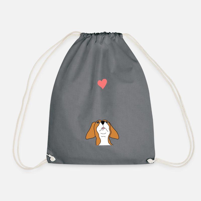 Beagle Mama Lover Geschenk Mädchen - Turnbeutel - Grau