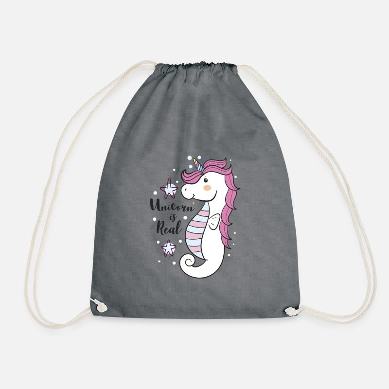 UNICORN IS REAL - Turnbeutel - Grau