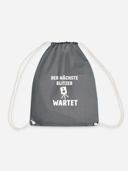 Der nächste Blitzer wartet - Turnbeutel - Grau