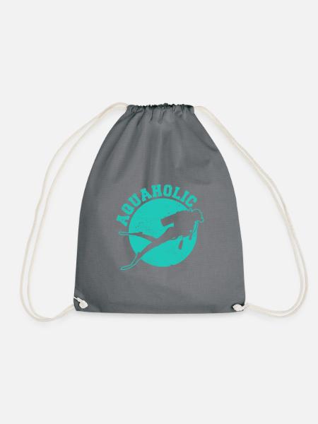 Taucher Tauchen Verein Taucherin lustiges Geschenk - Turnbeutel - Grau