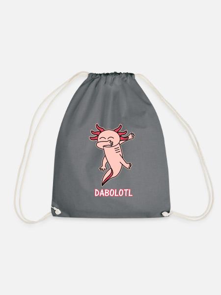 Axolotl - Drawstring Bag - grey