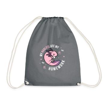 Axolotl étudiant écolière inscription école primaire - Sac de sport léger - gris - Devant