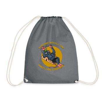 Fitness mouse bodybuilding mousetrap gift - Drawstring Bag - grey - Front