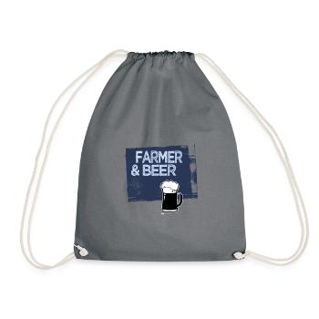 Farmer & Beer - Drawstring Bag - grey - Front