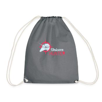 Unicorn Hunter T-Shirt - Drawstring Bag - grey - Front