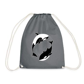 Whale Whale Fish Sea Funny Sayings - Drawstring Bag - grey - Front