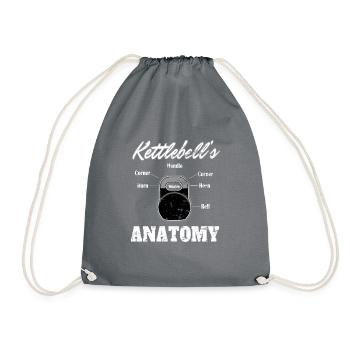 Kettlebell Anatomy T-Shirt - Turnbeutel - Grau - Vorne