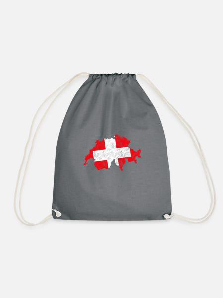 Schweiz Retro - Turnbeutel - Grau