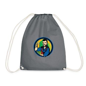 Bier Brauvorgang Brauerei Biertrinker Geschenk - Turnbeutel - Grau - Vorne