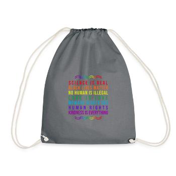 Pride Equality Equality Human Rights Tea - Drawstring Bag - grey - Front