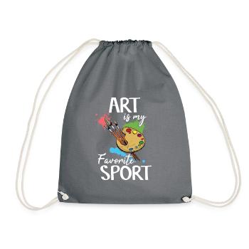 Artist artist art painting - Drawstring Bag - grey - Front