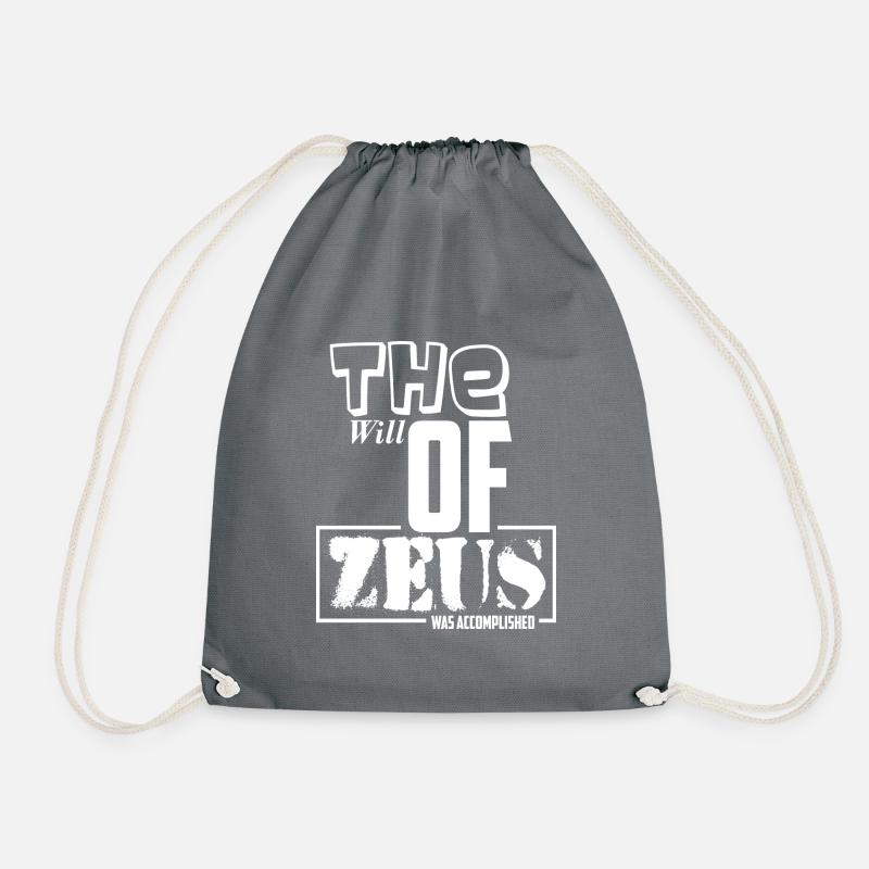 Zeus God Greek Mythology Saying - Drawstring Bag - grey