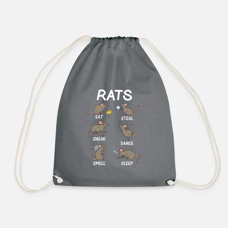 Rat lovers rat - Drawstring Bag - grey