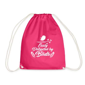 bird watching - Drawstring Bag - fuchsia - Front