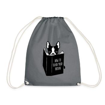 boston terrier - Turnbeutel - Grau - Vorne