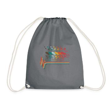 BMX Vintage BMX Heartbeat Bike Gift Retro - Sac de sport léger - gris - Devant