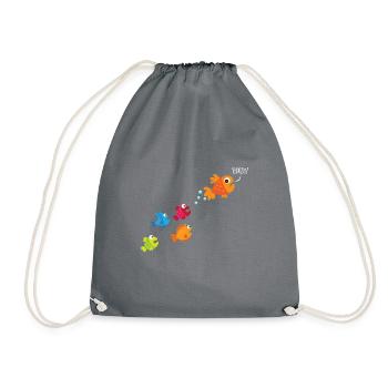 Poisson pêche enfants péter chiots - Sac de sport léger - gris - Devant