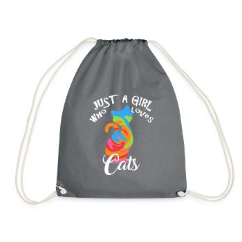 chats filles - Sac de sport léger - gris - Devant