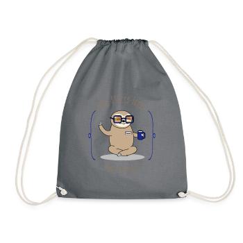 Funny official gift sloth - Drawstring Bag - grey - Front