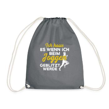 Jogging Marathon geblitzt Running Jogger - Turnbeutel - Grau - Vorne