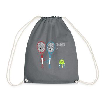Tennis Tennisspieler Tennisverein Geschenkidee - Turnbeutel - Grau - Vorne