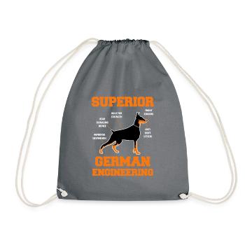 dobermann - Turnbeutel - Grau - Vorne