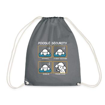 Poodle - Drawstring Bag - grey - Front
