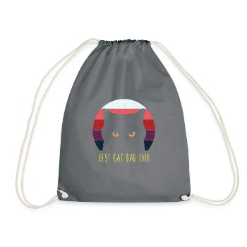 Best Cat Dad Ever Cat Angry Cat Father Daddy - Drawstring Bag - grey - Front
