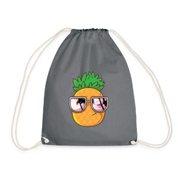 Ananas Strand Sonnenbrille Hawaii Aloha Cool - Turnbeutel - Grau - Vorne