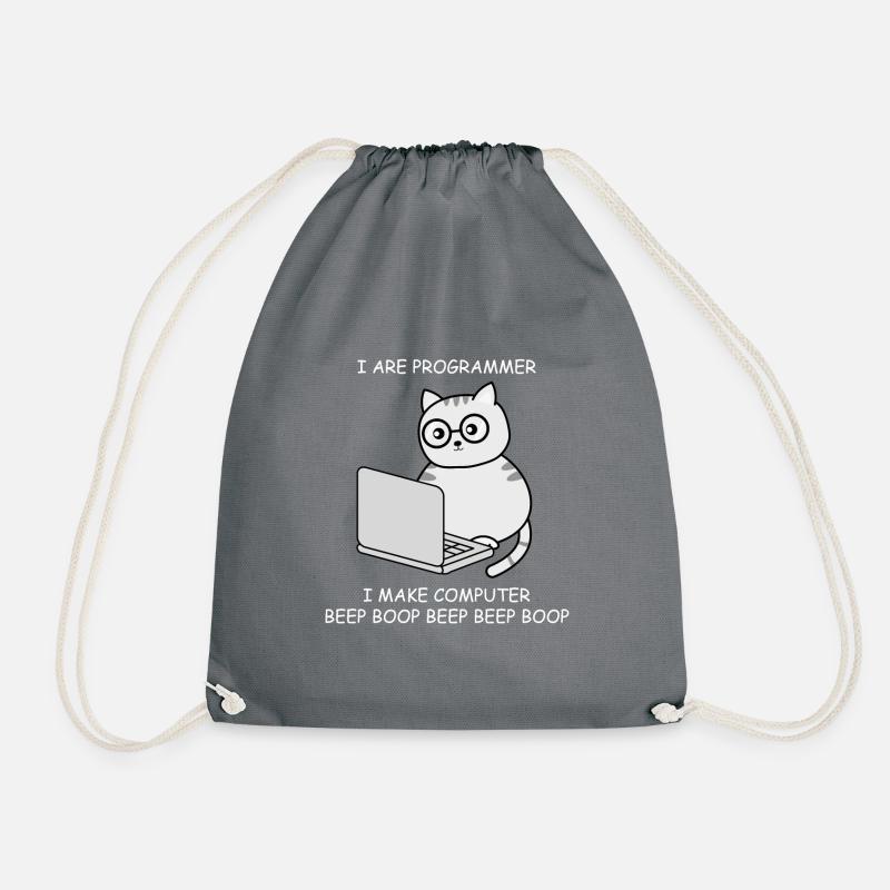Computer scientist computer science programming engineer - Drawstring Bag - grey