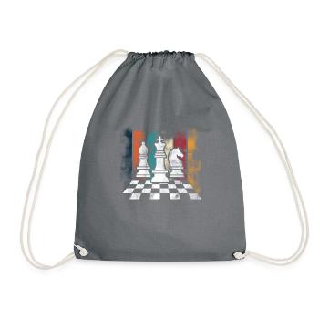 Échiquier d'échecs rétro - Sac de sport léger - gris - Devant