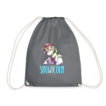 Snowicorn Christmas Licorne Licorne Noël - Sac de sport léger - gris - Devant