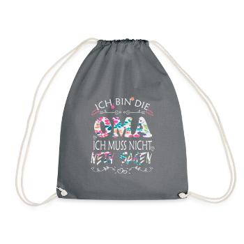 OMA Spruch Design - Turnbeutel - Grau - Vorne