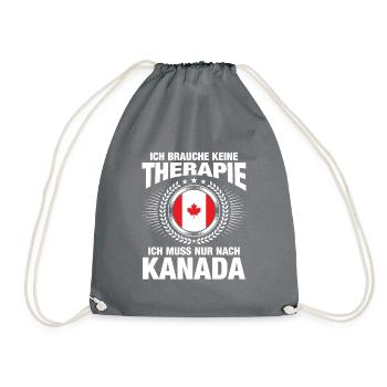 Kanada Spruch Urlaub Liebe Geschenk Auswandern - Turnbeutel - Grau - Vorne