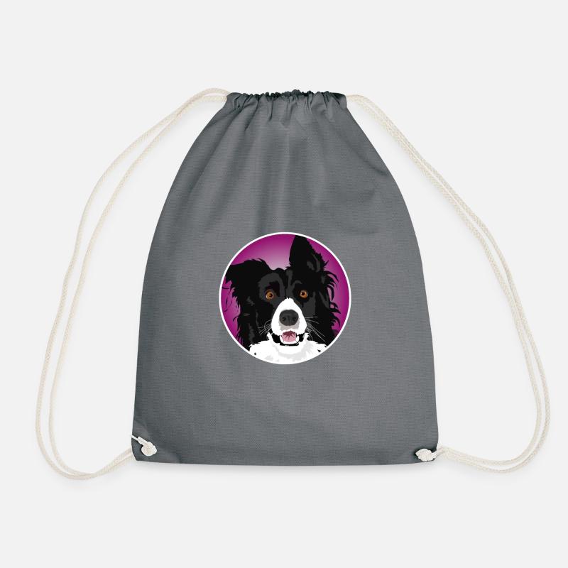 Border Collie Hund cool - Turnbeutel - Grau