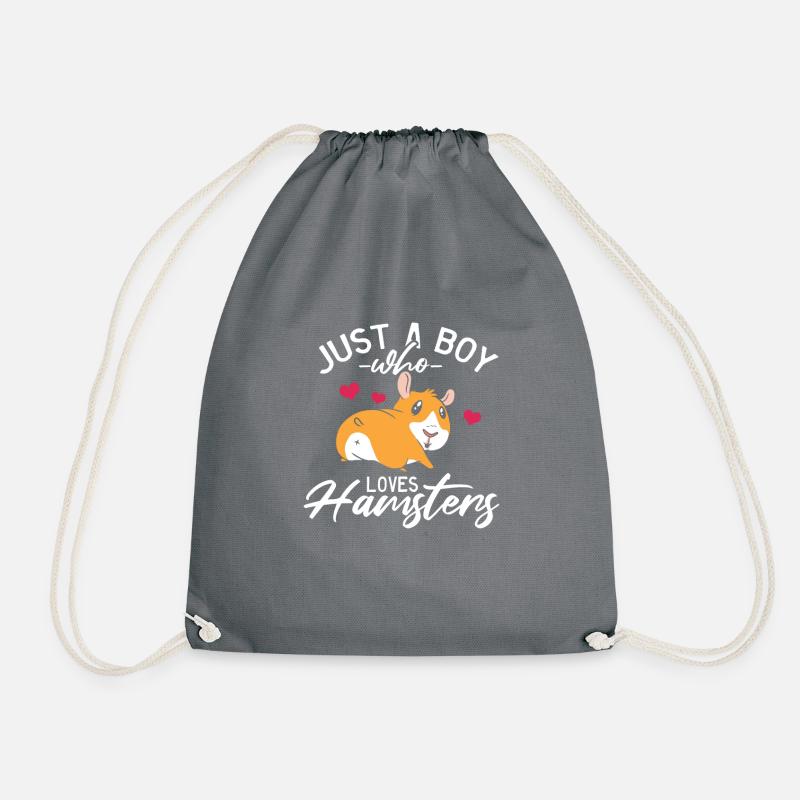 Just boys who love hamsters - Drawstring Bag - grey