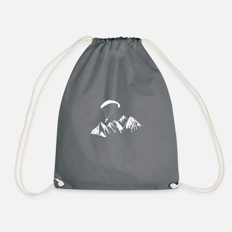 Paragliding mountains - Drawstring Bag - grey