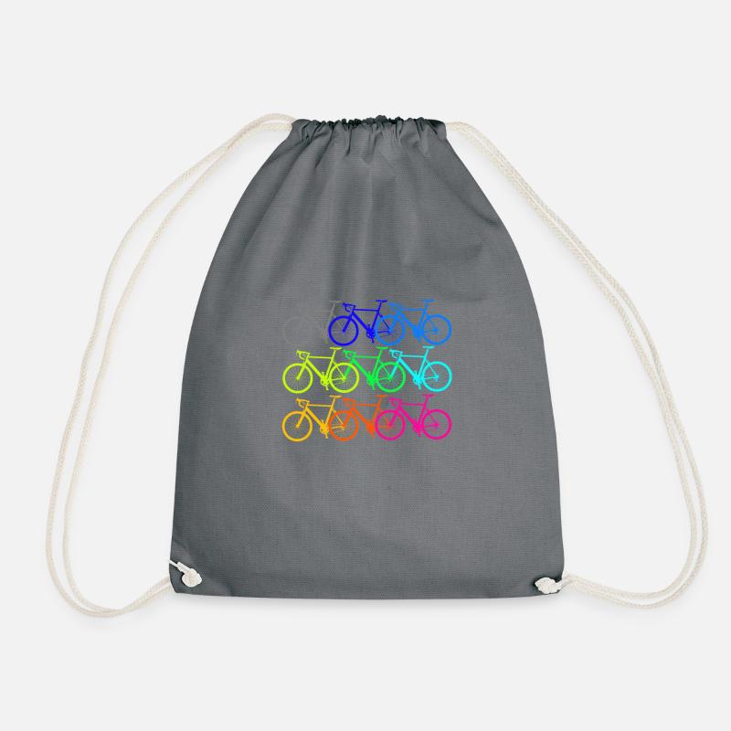 Fahrrad design bunt - Turnbeutel - Grau