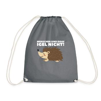 Igel Hedgehog Stacheltier Herbst Geschenk - Turnbeutel - Grau - Vorne
