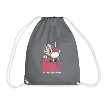 Goat Goat Goat Shepherd Farmer Agriculture - Drawstring Bag - grey - Front