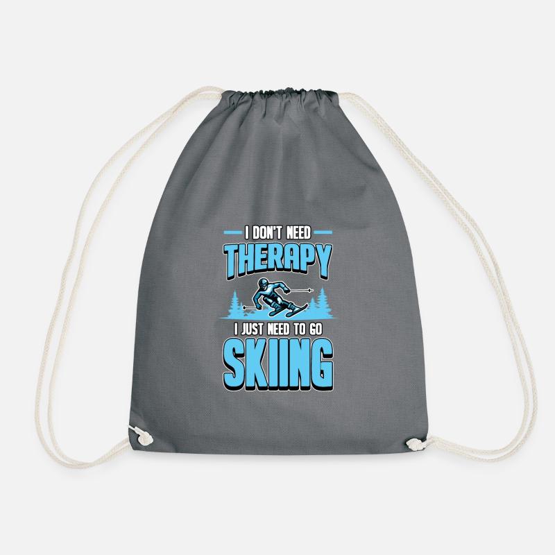 Skiing Abfahrtski Geschenkidee Skiurlaub Winter - Turnbeutel - Grau