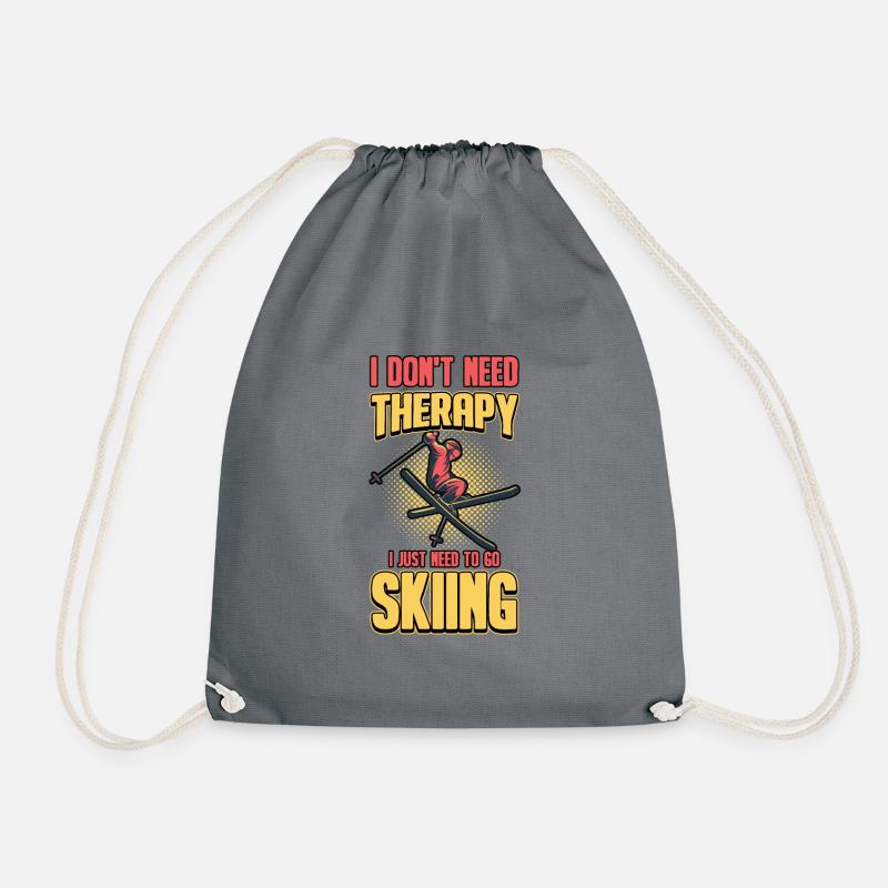 Ski Wintersport Urlaub Winter Apres Ski Geschenk - Turnbeutel - Grau