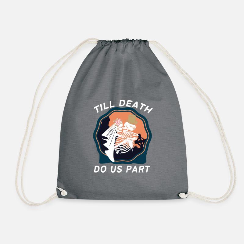 Couple Skeleton Til' Death Do Us Part - Drawstring Bag - grey