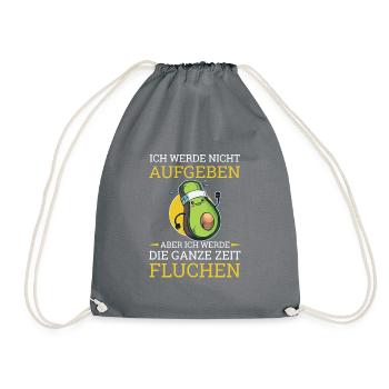 Ich Werde Nicht Aufgeben Aber Fluchen Avocado - Turnbeutel - Grau - Vorne